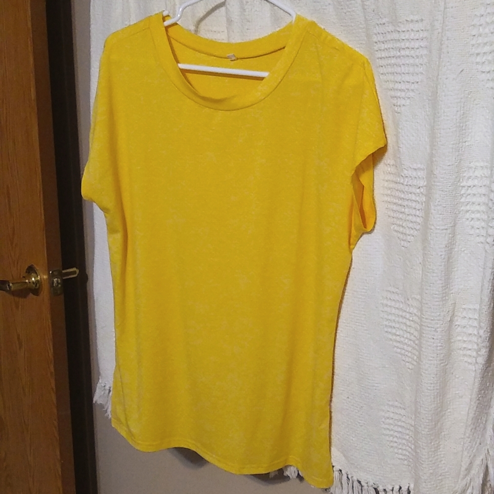 Women's yellow dolman side slit top